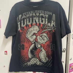 YoungLA Black and Red Graphic Tee